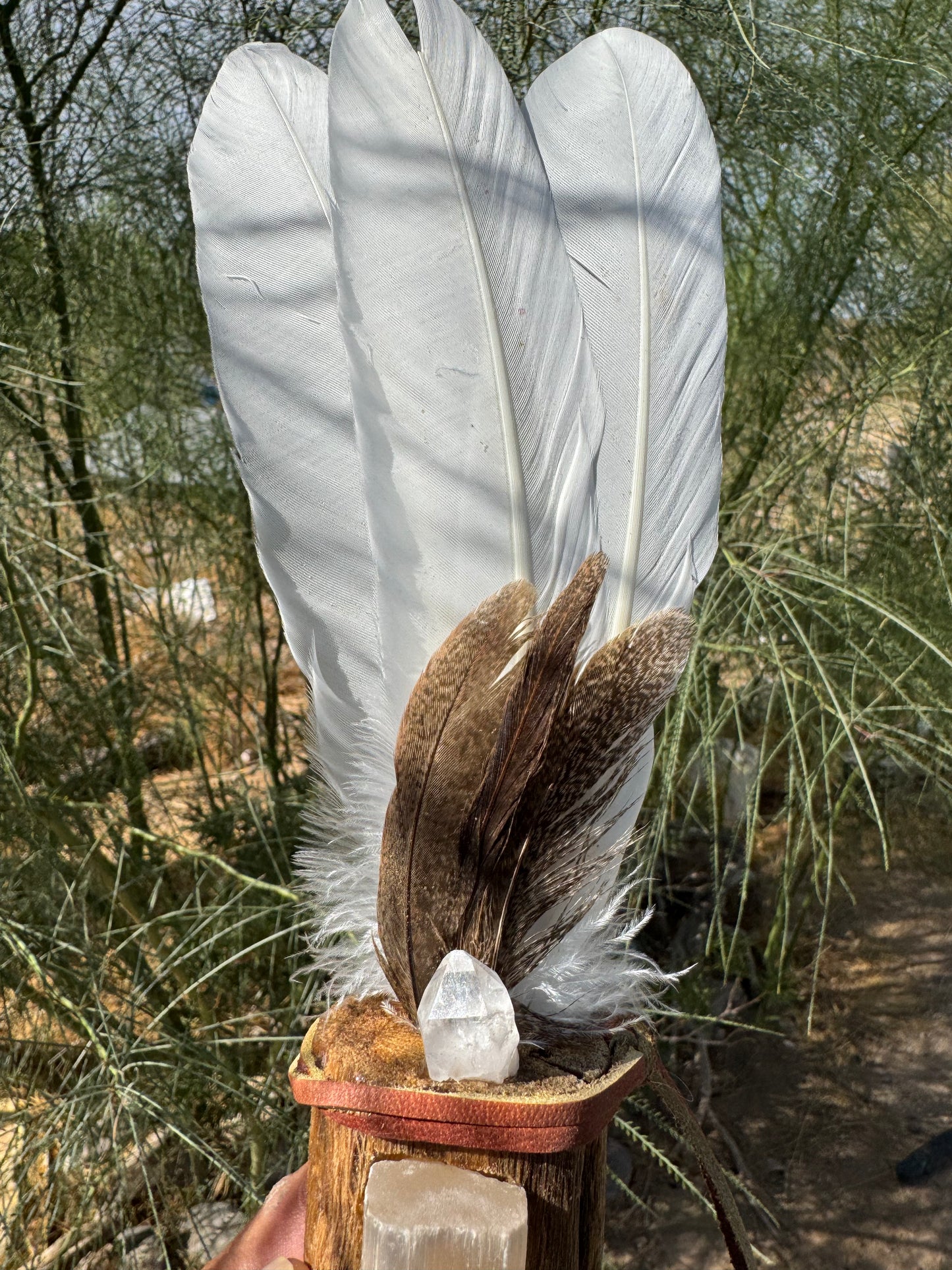 Native American Smudge Feather Fan/Wand