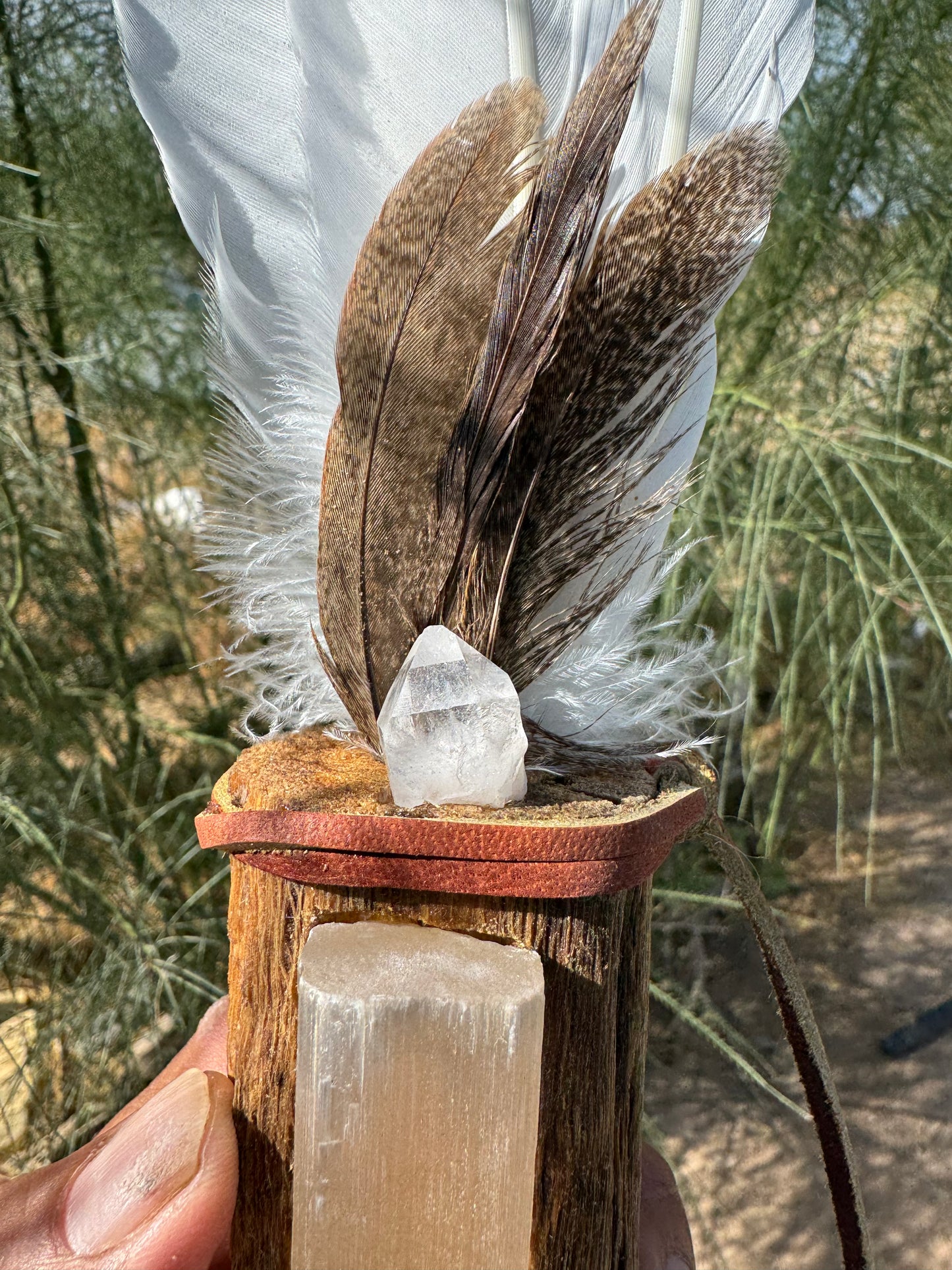 Native American Smudge Feather Fan/Wand